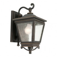 Cougar-Nottingham 1lt 60W E.S. Wall Lamp - Black & Bronze